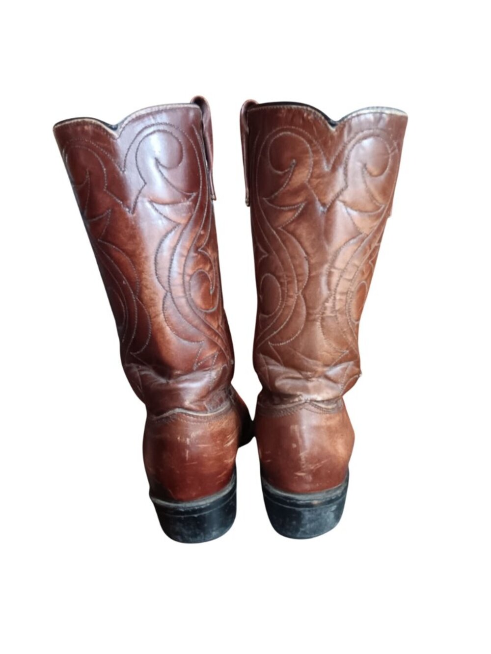 7.5 M Womens Cowgirl Acme 1970's Mens 6.5 D Vintage Leather Cowboy Boots USA - Picture 4 of 12